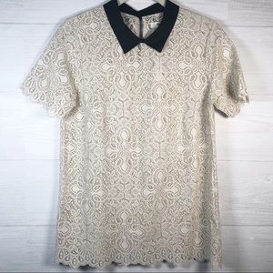 Madewell lace top with collar